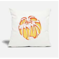 Creepy Pumpkin Face Natural White Pillow